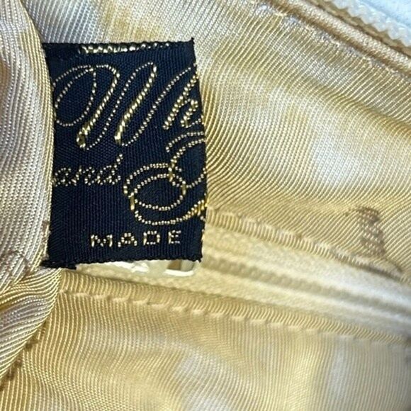 Whiting & Davis Vintage Cream Metal Mesh & Leather Handbag Purse Evening Bag - Picture 10 of 13